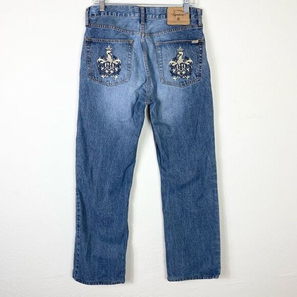 Vintage y2k Levi’s Signature Embroidered Pocket Regular Straight Fit Jeans 34 - Picture 2 of 6